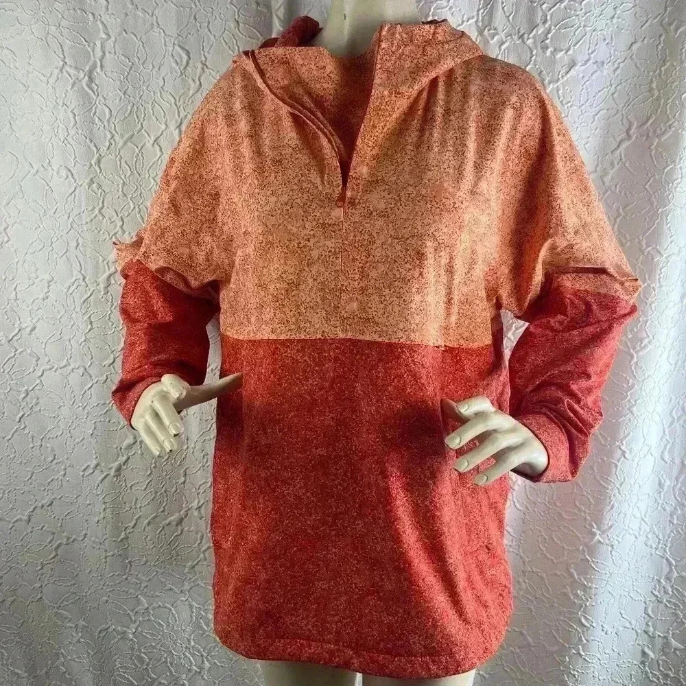 Outdoor‎ Voices MegaZip Anorak Speckled Orange Red Windbreaker XL